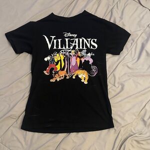 Disney Villains Black Tee with Colorful Characters